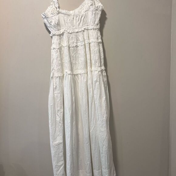 DÔEN Marianne Shirred Organic Cotton-Poplin Midi Dress. Size M. NWOT - Picture 6 of 9